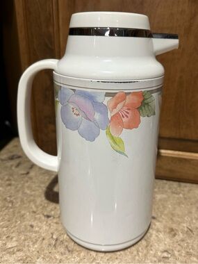 Vintage White Floral Carafe